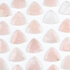 Rose Quartz 35mm Top Front to Back Drilled Puff Triangle Pendant - 1 per bag