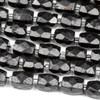 Black Tourmaline 12x16mm Faceted Nugget Beads - 16 inch strand