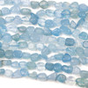 Aquamarine 8x10mm Pebble Beads - 16 inch strand