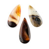 Brown and White Agate 20x45mm Top Front to Back Drilled Teardrop Pendant - 1 per bag
