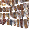 Pietersite Graduated 12x20-60mm Top Drilled Slab Beads - 15 inch strand