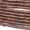 Hematite 1x3mm Electroplated Fuchsia Rainbow Rondelle Beads - approx. 8 inch strand