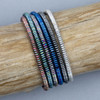 Cherry Tree Beads Synthetic Hematite 1x3mm Electroplated Rondelle Beads in Fuschia, Blue, Green, Pink, Natural, and Purple Rainbow