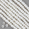 Large Hole Fresh Water Pearl 4x7mm White Rondelle Pearl with a 2.25mm Large Hole - approx. 8 inch strand