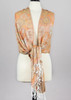 Pashmina Scarf with Cream & Gold Floral Circle Pattern - #55