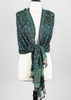 Pashmina Scarf with Black & Teal Twisted Vine Pattern - #62