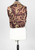 Cashmere Scarf with Metallic Gold & Red Paisley Pattern - #93