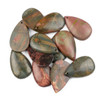 Red Cherry Creek Jasper 28x46mm Top Front Drilled Teardrop Pendant with Flat Back - 1 per bag