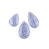 Cherry Tree Beads Blue Lace Agate 20x32-26x47mm Top Front Drilled Teardrop Pendant with a Flat Back - 1 per bag 