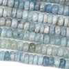 Aquamarine Grade "B" 4-8x12mm Irregular Rondelle Beads - 15 inch strand