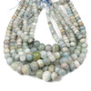 Aquamarine Grade "B" Graduated 4x7-14x17mm Irregular Rondelle Beads - 15 inch strand