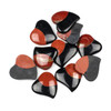 Red Jasper & Black Obsidian 23mm Top Front Drilled Heart Pendant - 1 per bag