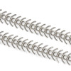 Natural silver stainless steel 6x11.5mm fishbone chain with detailed pattern, 10 meter spool, perfect for jewelry making by Cherry Tree Beads.