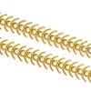 Close-up of 18k gold plated stainless steel 6x11.5mm fishbone chain with detailed pattern, 2 meters, perfect for jewelry making, available from Cherry Tree Beads