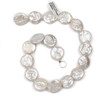 Fresh Water Pearl 18-20mm White Coin Beads - 15 inch strand