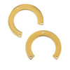 18k Gold Plated Stainless Steel 29.5x35mm Horseshoe Shaped Component with 3 Holes - 2 per bag