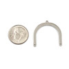 Natural Silver Stainless Steel 23x25mm "U" Shaped Component with 2 Holes and 1 Loop - 2 per bag