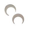 Natural Silver Stainless Steel 25x30mm Horizontal Crescent Moon Component with 2 Holes - 2 per bag