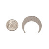 Natural Silver Stainless Steel 25x30mm Horizontal Crescent Moon Component with 2 Holes - 2 per bag