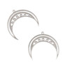 Natural Silver Stainless Steel 30x34mm Filigree Horizontal Crescent Moon Component - 2 per bag