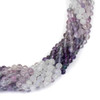 Multicolor Purple Rainbow Fluorite 4mm Faceted Round Beads - 15 inch strand