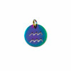 Purple Rainbow Plated Stainless Steel 12mm Aquarius Zodiac Charm with 4mm Open Jump Ring- 1 per bag