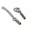 Stainless Steel 2.25mm Cord Ends with a 7x12mm Lobster Clasp and 1 inch Extender Chain - 2 sets per bag
