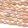 Orange Moonstone approx. 10x14mm Faceted Egg Beads with an AB finish - 15 inch strand