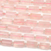 Rose Quartz 10x16mm Faceted Tube Beads - 15 inch strand