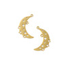 18k Gold Plated 304 Stainless Steel 17x28mm Crescent Moon with Stars Component - 1 per bag