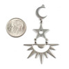 Cherry Tree Beads 304 Stainless Steel 32x53mm Moon, Star, & Sun Components with 5mm Open Jump Rings - 2 per bag 