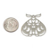 Cherry Tree Beads 304 Stainless Steel 28x30mm Luna Moth with Moon Phase on Closed Wings Components - 2 per bag 
