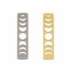 Cherry Tree Beads 304 Stainless Steel 8x35mm Moon Phase Rectangle Components - 2 per bag 