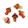 Carnelian 16x20mm Mushroom Pendant with Silver Plated Brass Loop and 4x7mm Bail - 1 per bag