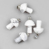 Cherry Tree Beads Howlite 16x20mm Mushroom Pendant with Silver Loop and 4x7mm Bail - 1 per bag 