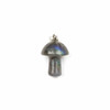 Labradorite 16x20mm Mushroom Pendant with Silver Plated Brass Loop and 4x7mm Bail - 1 per bag