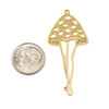 18k Gold Plated Stainless Steel 22x48mm Mushroom with Legs Component - 2 per bag