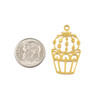 Cherry Tree Beads 304 Stainless Steel 17x30mm Cactus Components - 2 per bag  Cherry Tree Beads 304 Stainless Steel 17x30mm Cactus Components - 2 per bag