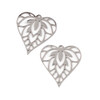 Natural Silver Stainless Steel 29x30mm Heart Shaped Leaf Component - 2 per bag