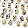 Dalmatian Jasper 8x12mm Top Drilled Flat Teardrop Teardrop Beads - 16 inch strand