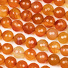 Carnelian 10mm Faceted Round Beads - 15 inch strand