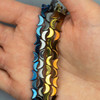 Cherry Tree Beads Hematite Electroplated 5x8mm Moon Beads - 8 inch strand 