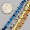 Cherry Tree Beads Hematite Electroplated 5x8mm Moon Beads - 8 inch strand 