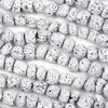 Waxed Lava 8mm White Irregular Nugget Beads - 14 inch strand