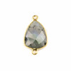 Labradorite 13x23mm Rounded Triangle Link with a Gold Plated Brass Bezel - 1 per bag