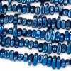 Synthetic Hematite Electroplated Blue 5-8mm Chip Beads - 8 inch strand