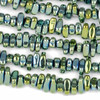 Synthetic Hematite Electroplated Green 5-8mm Chip Beads - 8 inch strand