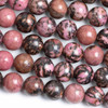 Cherry Tree Beads Rhodonite with Matrix 10mm Round Beads - approx. 8 inch strand, Set A 