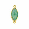 Amazonite 9x23mm Marquis Link with a Gold Plated Brass Bezel - 1 per bag