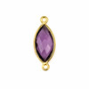 Amethyst Purple Quartz 9x23mm Marquis Link with a Gold Plated Brass Bezel - 1 per bag